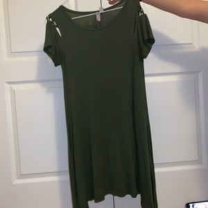 Green shift dress